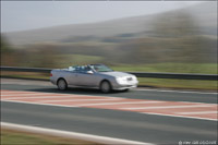 Mercedes CLK shot while panning